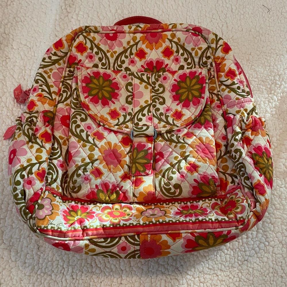 VERA BRADLEY Bundle Folkloric Quilted Campus Backpack + Crossbody | GUC - Picture 3 of 11